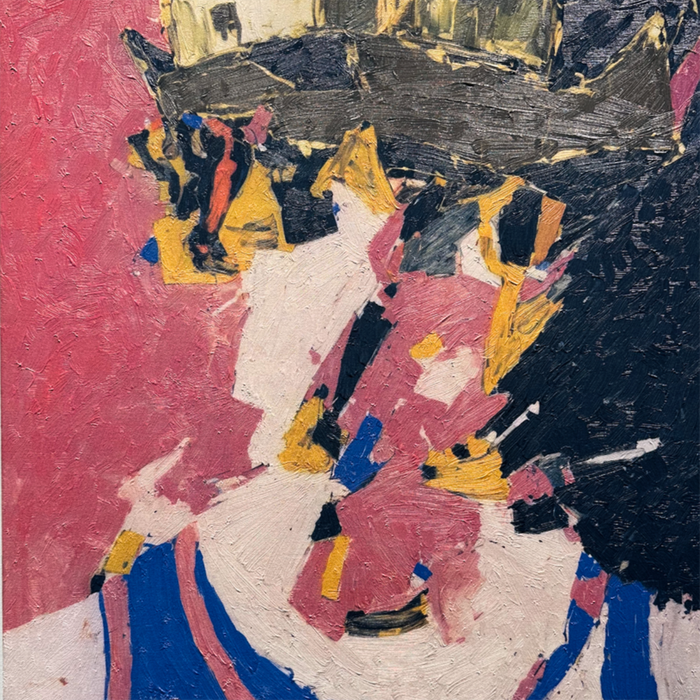 Oil paint brushstrokes detail