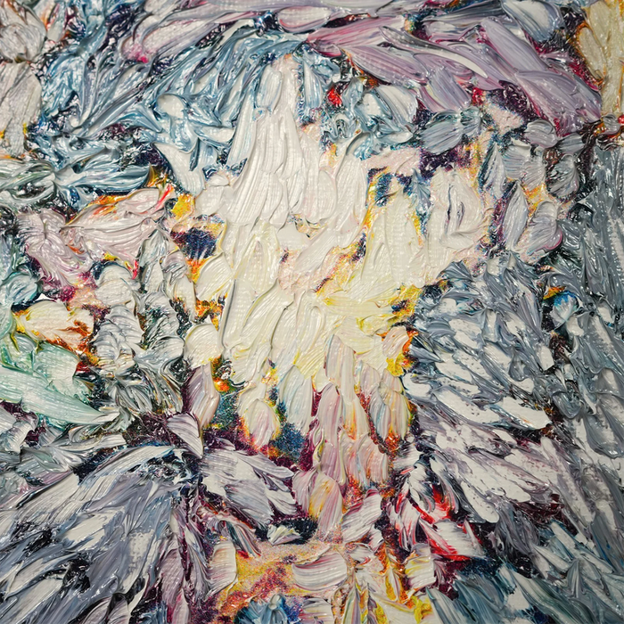 Impasto oil paint texture detail