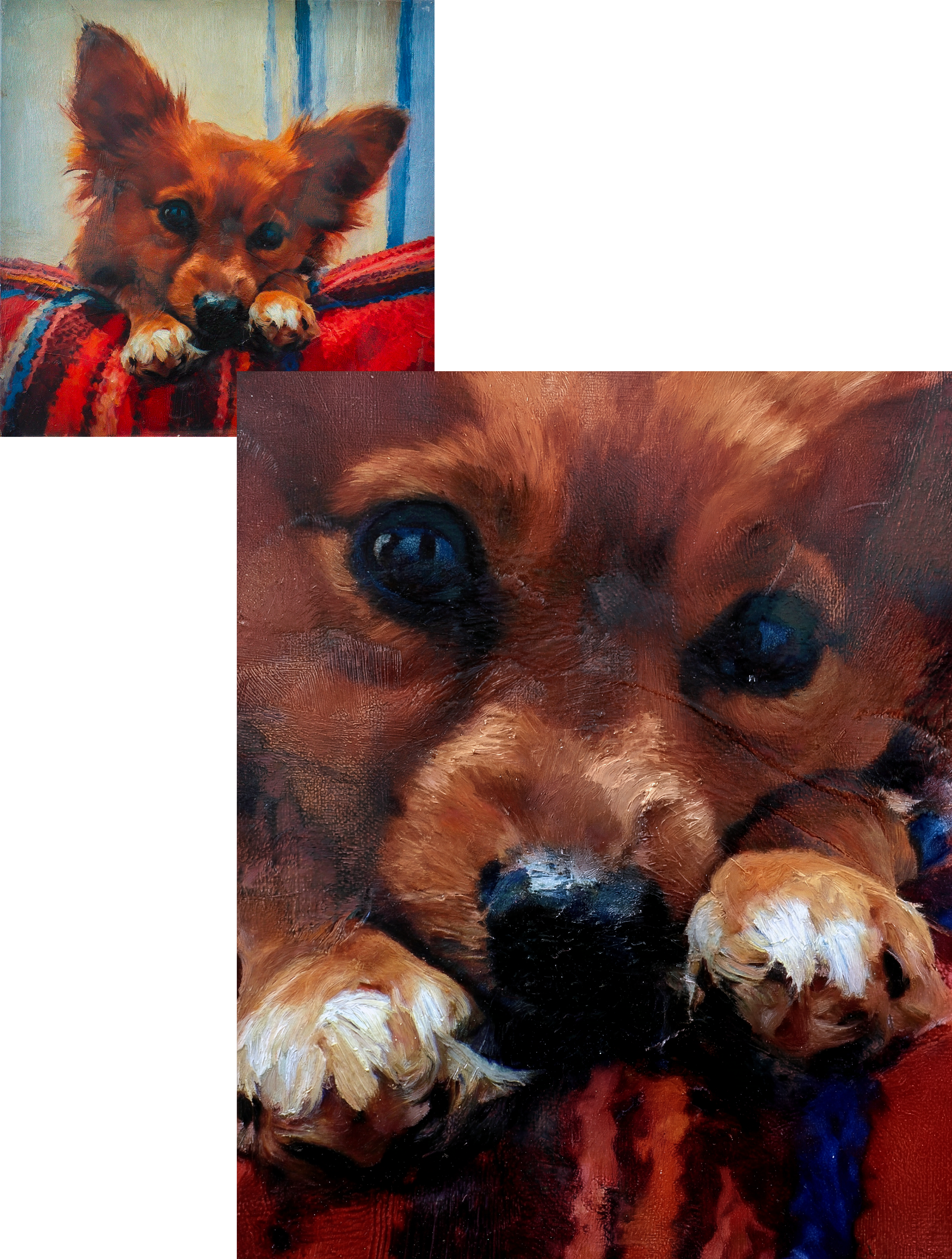 Close-up of oil paint texture on canvas